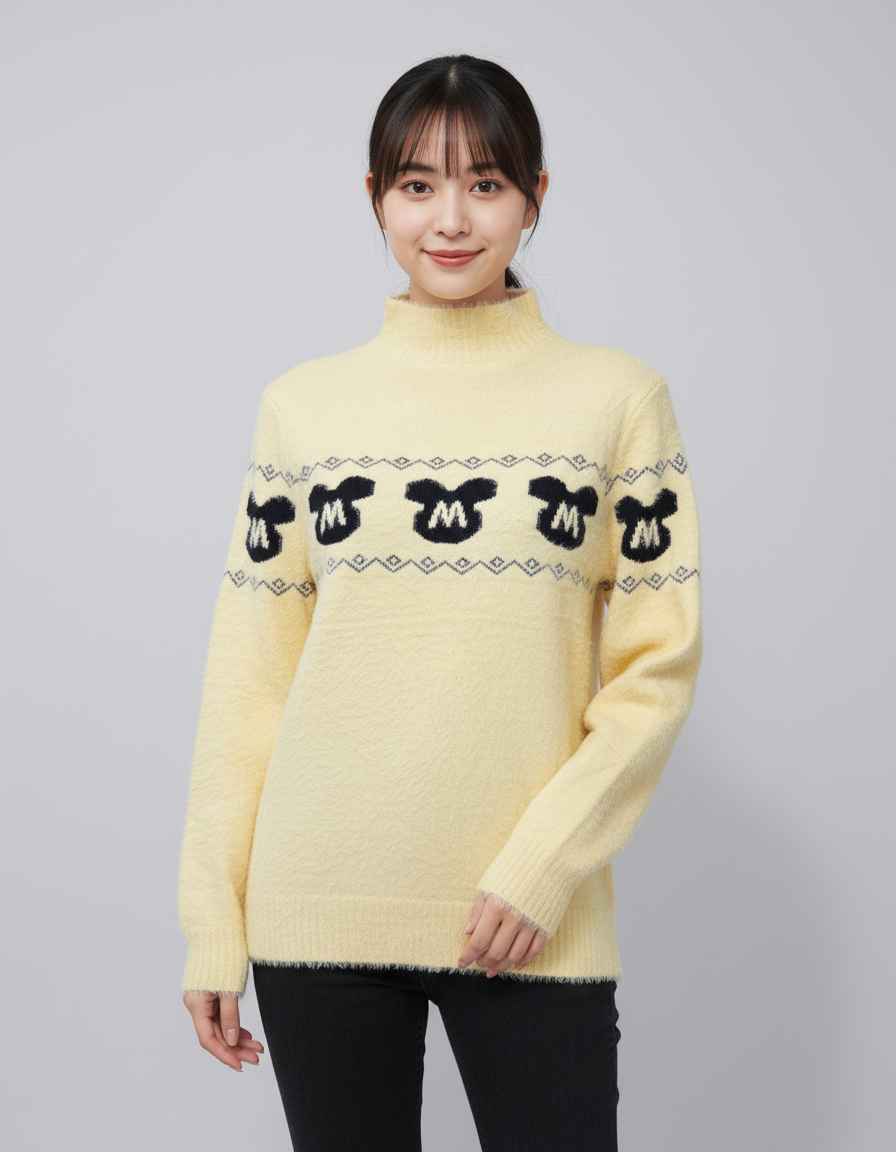 Trendy Women’s Warm Woolen Sweater | Printed Winter Wear Full Sleeve Pullover