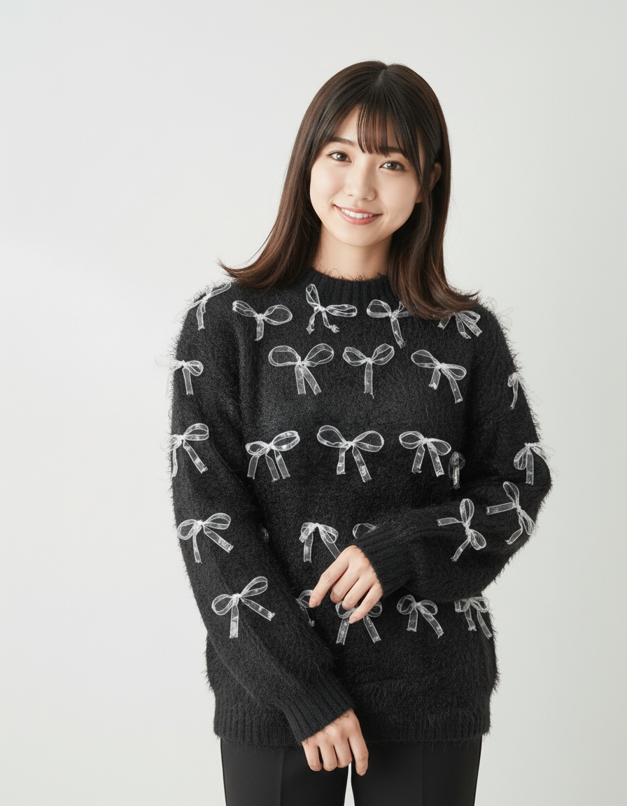Black Chain Pattern Sweater